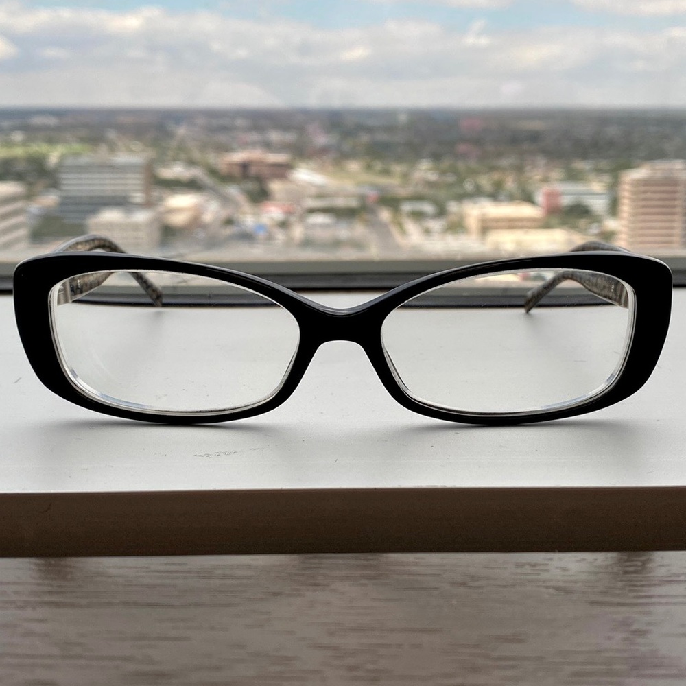 Coach Cat Eye Black And Silver Eyeglasses Frames
